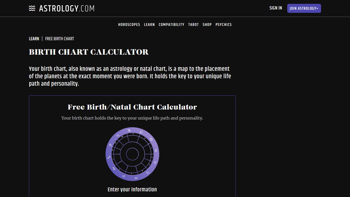 Free Birth Chart Calculator | Natal Chart | Astrology.com